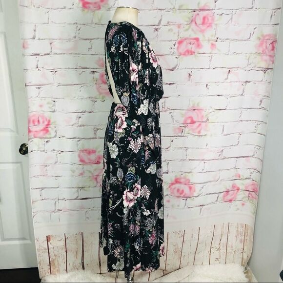 AFRM long sleeve floral open back midi dress - Picture 8 of 12